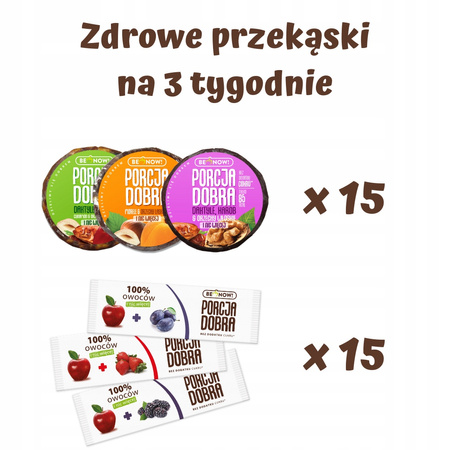 3-tygodniowy zapas zdrowych przekąsek Porcja Dobra