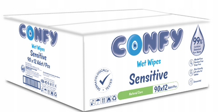 CONFY wet wipes, 12 x 90 pieces