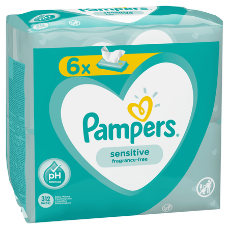 PAMPERS SENSITIVE Chusteczki naw. 6x52=312szt