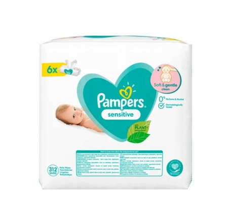 PAMPERS SENSITIVE Chusteczki naw. 6x52=312szt