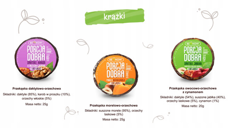 3-tygodniowy zapas zdrowych przekąsek Porcja Dobra
