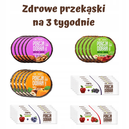 3-tygodniowy zapas zdrowych przekąsek Porcja Dobra