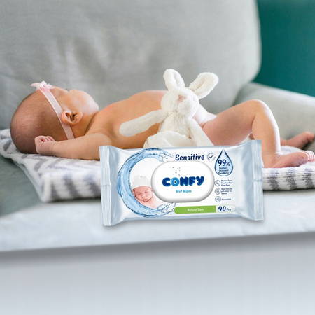 CONFY wet wipes, 12 x 90 pieces