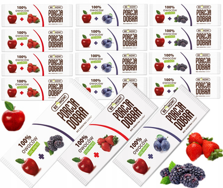 MIX przekąski owocowe Porcja Dobra 3 rodzaje x 8
