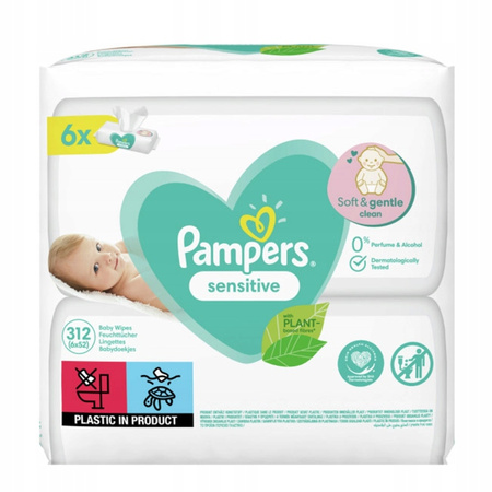 PAMPERS SENSITIVE Chusteczki naw. 6x52=312szt