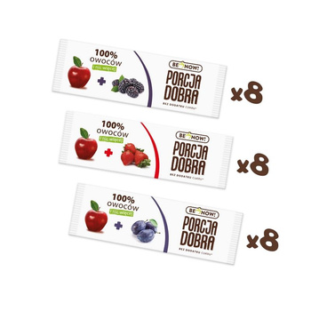 MIX przekąski owocowe Porcja Dobra 3 rodzaje x 8